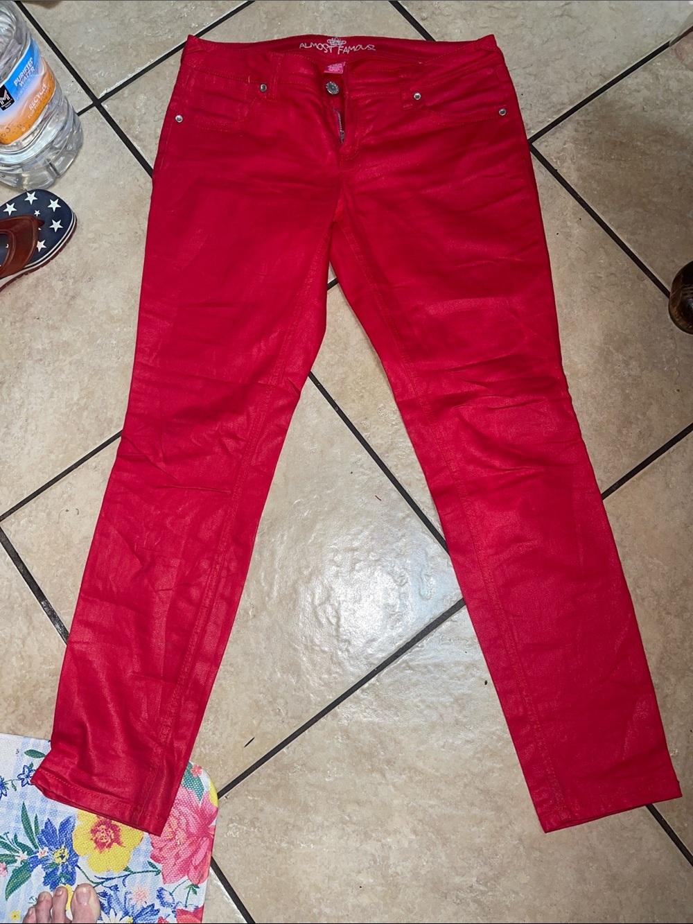 Almost Famous Bright Red Skinny Jeans